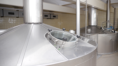 Ausschnitt der Produktionsstätte der Privatbrauerei Eibau