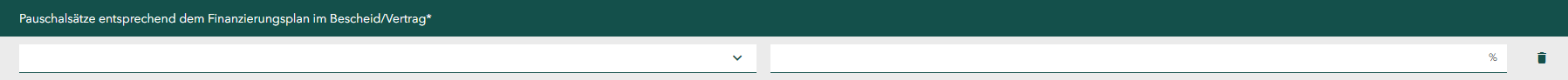 Screenshot der Dropdown-Liste für Pauschalsätze